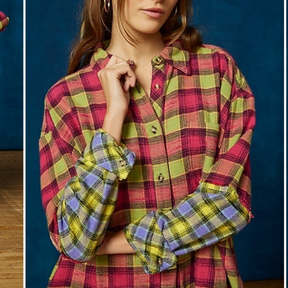 NWOT BDG Urban Outfitters One Way Or Another Plaid Flannel Shirt Size Small - Picture 14 of 15